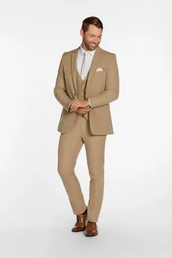 Larr Brio Style #Metro Suit Camel #1 frontface vertical thumbnail