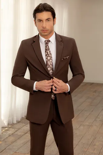 Larr Brio Style #Metro Suit Chocolate #9 frontface vertical cropped thumbnail