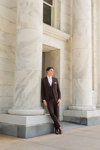 Larr Brio Style #Metro Suit Chocolate #4 frontface vertical thumbnail