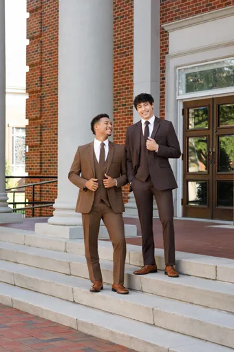 Larr Brio Style #Metro Suit Chocolate #5 frontface vertical thumbnail