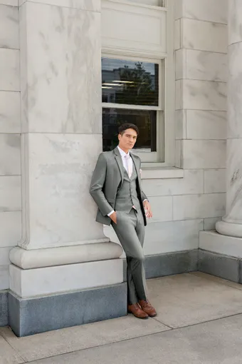 Larr Brio Style #Metro Suit Greystone #4 frontface vertical thumbnail