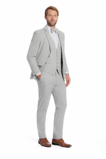 Larr Brio Style #Metro Suit Light Grey #1 frontface vertical thumbnail