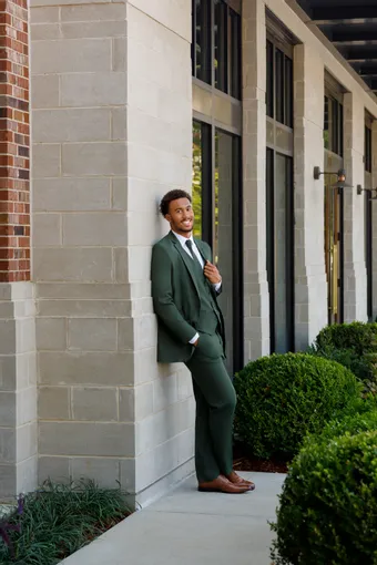 Larr Brio Style #Metro Suit OD Green #6 frontface vertical thumbnail