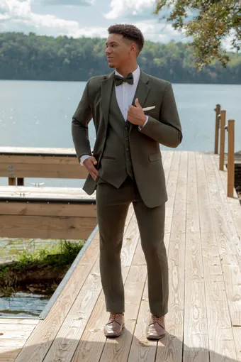 Larr Brio Style #Metro Suit OD Green #3 frontface vertical thumbnail