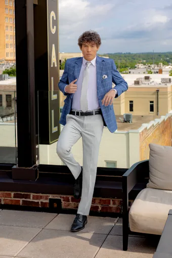 Larr Brio Style #Metro Suit Plaid Indigo #2 frontface vertical thumbnail