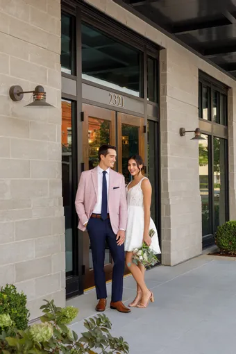 Larr Brio Style #Metro Suit Plaid Pink #1 frontface vertical thumbnail