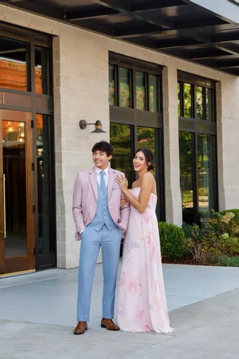 Larr Brio Style #Metro Suit Plaid Pink #3 frontface vertical thumbnail