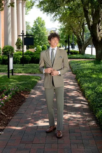 Larr Brio Style #Metro Suit Plaid Sage #0 default frontface vertical thumbnail