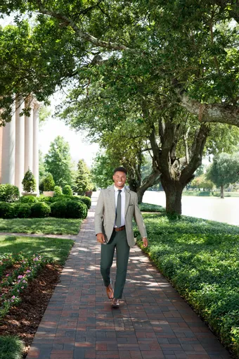 Larr Brio Style #Metro Suit Plaid Sage #1 frontface vertical thumbnail