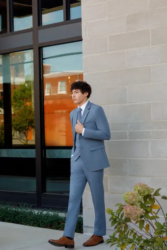 Larr Brio Style #Metro Suit Slate Blue #2 frontface vertical thumbnail