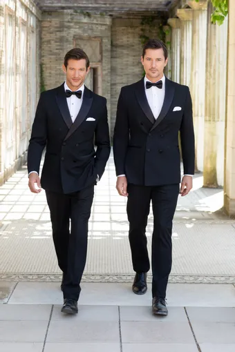 Larr Brio Style #Metro Tux Winston Black DB Peak #2 frontface vertical thumbnail