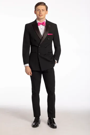 Larr Brio Style #Metro Tux Winston Black DB Peak #4 frontface vertical thumbnail