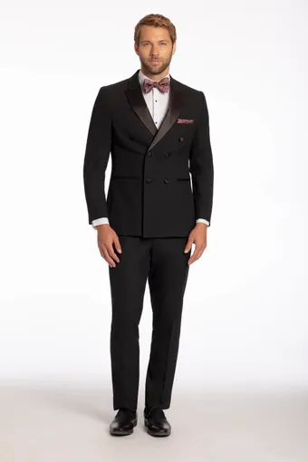 Larr Brio Style #Metro Tux Winston Black DB Peak #3 frontface vertical thumbnail