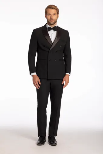 Larr Brio Style #Metro Tux Winston Black DB Peak #5 frontface vertical thumbnail