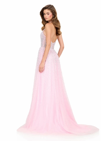 Ashley Lauren 12268   Embellished Halter A-Line Gown with Plunging Neckline & Slit #8 default backface vertical thumbnail