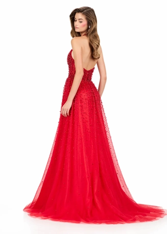 Ashley Lauren 12268   Embellished Halter A-Line Gown with Plunging Neckline & Slit #10 backface vertical thumbnail