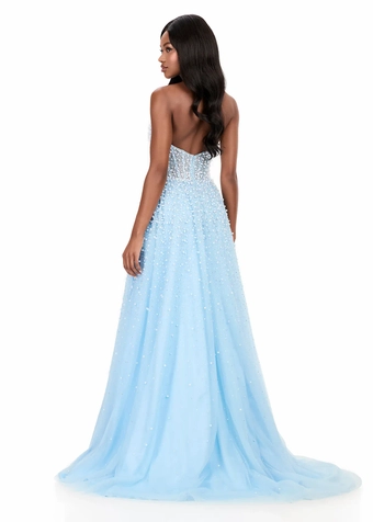 Ashley Lauren 12268   Embellished Halter A-Line Gown with Plunging Neckline & Slit #6 backface vertical thumbnail
