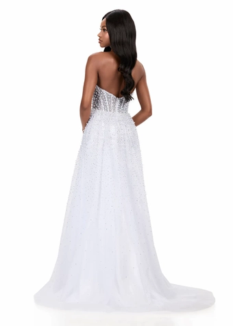 Ashley Lauren 12268   Embellished Halter A-Line Gown with Plunging Neckline & Slit #9 backface vertical thumbnail