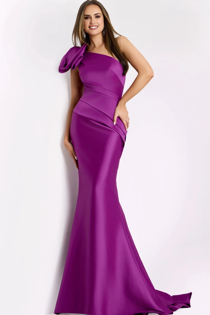 43273 - Jovani | One-shoulder Trumpet Mother-of-the-Bride