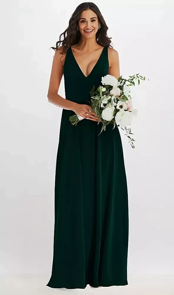 After Six 1549 Deep V-Neck Chiffon Maxi Dress #4 vertical thumbnail