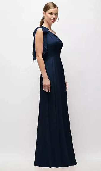 After Six 1561 Draped One-Shoulder Maxi Dress with Scarf Bow #0 vertical thumbnail
