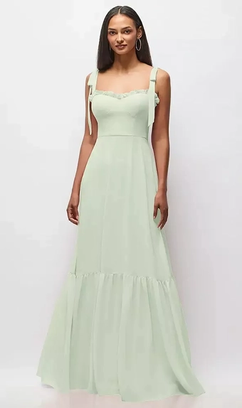 After Six 1570 Tie-Shoulder Bustier Bodice Ruffle-Hem Maxi Dress #1 vertical thumbnail