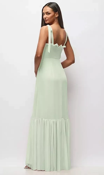 After Six 1570 Tie-Shoulder Bustier Bodice Ruffle-Hem Maxi Dress #0 vertical thumbnail