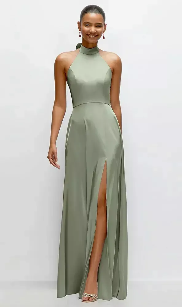 after six halter dress 1591 Elegant Maxi Bridesmaid Size-XS