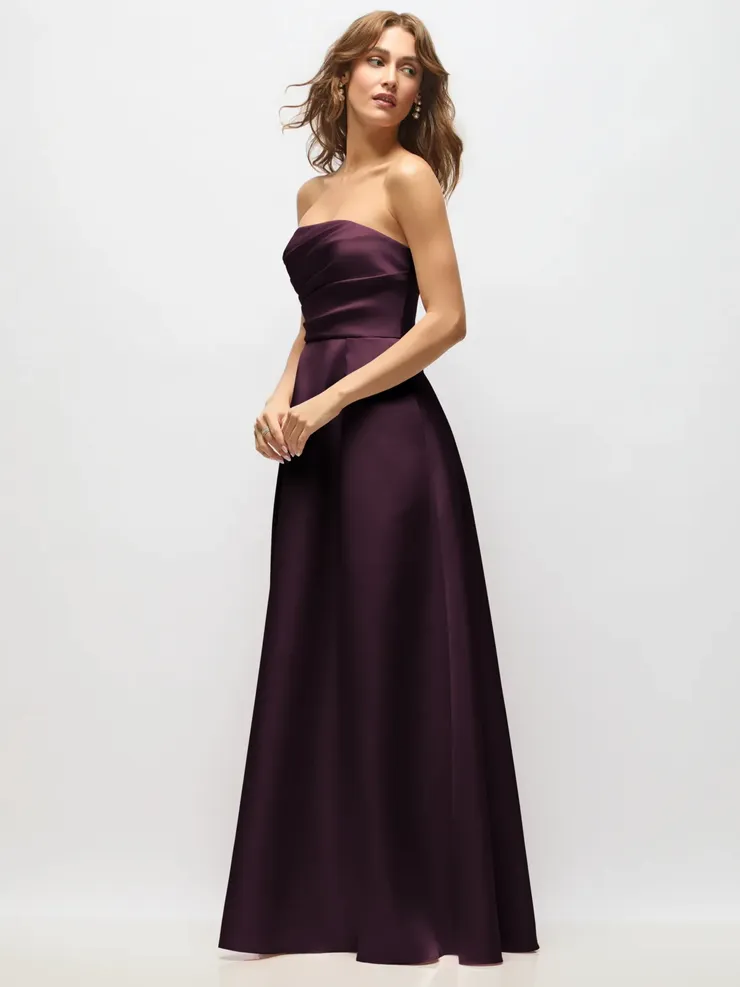 alfred sung a line dress ALFRED SUNG Navy Satin V-Neck Sleeveless A-Line Hi-Low Dress 8 Lined Zip