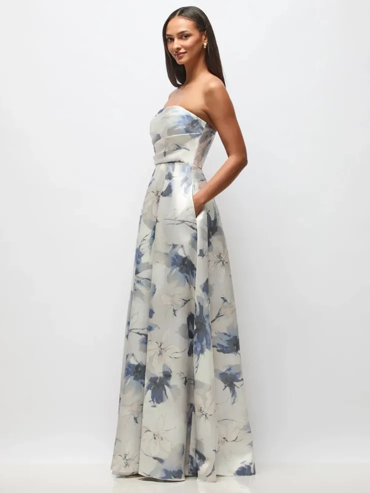green emerald velvet dress Toasted Sugar Satin Twill V-Neck Full Length Formal main image 1