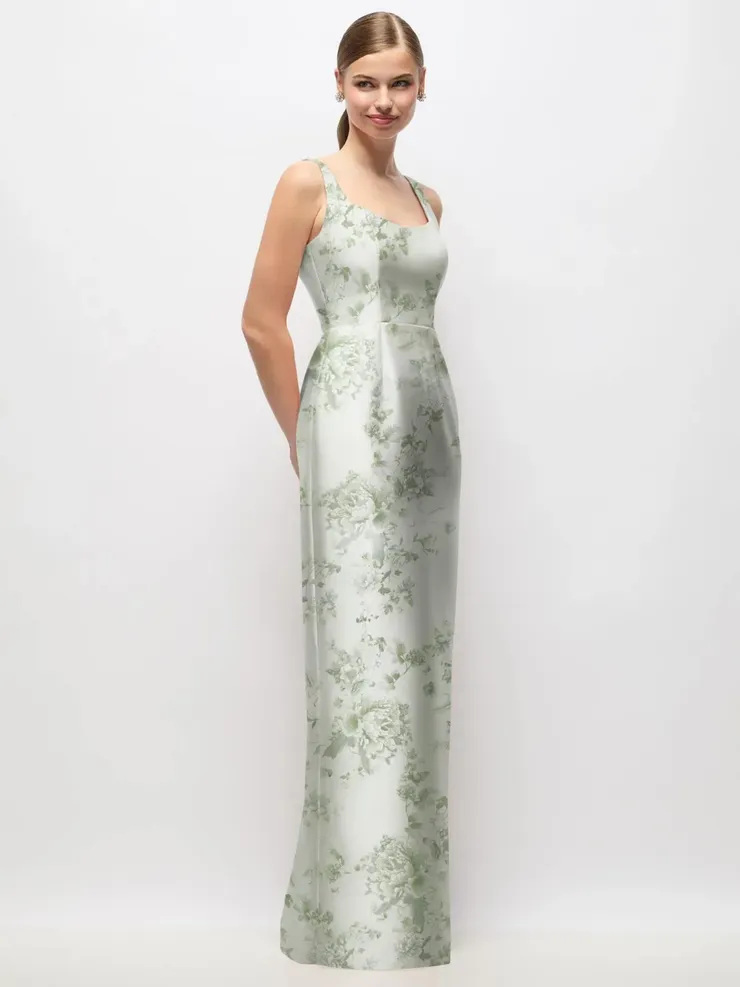 grey floral bridesmaid dress D895FP - Alfred Sung Ksubi Women's Crawford LS Thyme Dreamy Floral Bridesmaid Size:34 Color:Pink Peony Bengaline