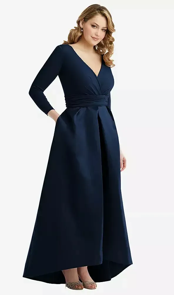 alfred sung midnight blue dress D839 - catching open back. del:february Lauren Ralph Lauren Women's Size:48 Regular