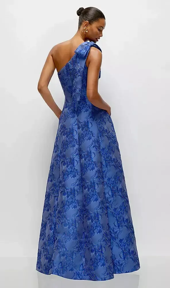 alfred sung boat-neck a-line dress Alfred Sung D852