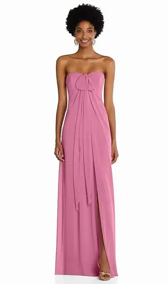 Dessy Collection 3109 Draped Chiffon Grecian Column Gown with Convertible Straps #1 frontface vertical thumbnail