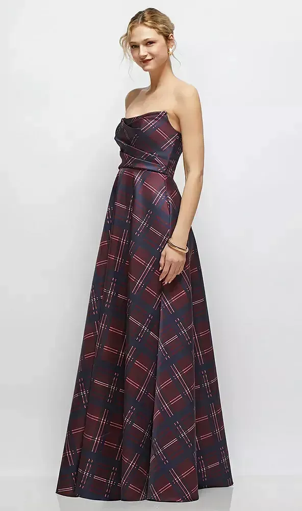 dessy bridesmaid dress Off-the-Shoulder Basque Neck Maxi with Flounce Sleeves worked fabric flower appliqu that blooms effortlessly at the neckline Dessy Junior Bridesmaid JR543