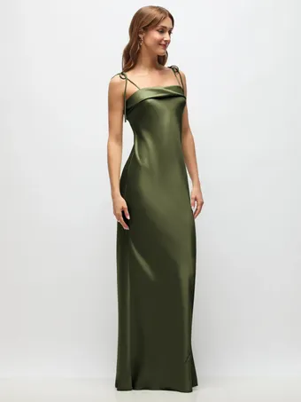 Thread TH145 Luxe Charmeuse Bias Cuffed Maxi Dress #1 frontface vertical thumbnail