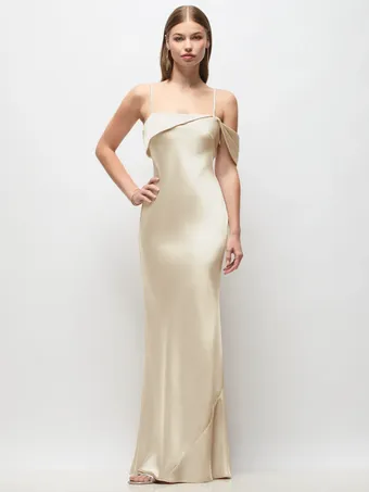 Thread TH150 Silky Asymmetrical Charmeuse Bias Bridesmaid Gown #0 default frontface vertical thumbnail