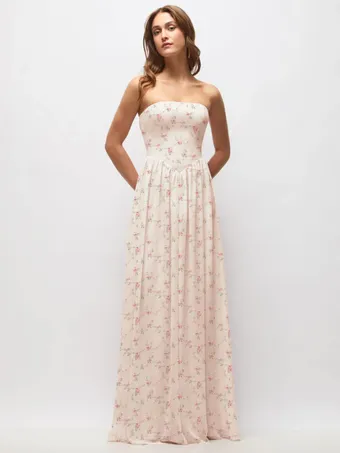 Thread TH151FP Luxe Floral Strapless Basque Waist Gown #0 default frontface vertical thumbnail