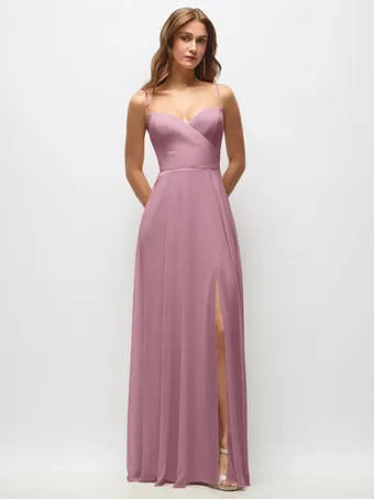 Thread TH152 Lux Chiffon Wrap Bodice Slit Gown #0 default frontface vertical thumbnail