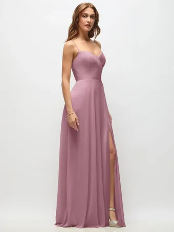 Thread TH152 Lux Chiffon Wrap Bodice Slit Gown #1 frontface vertical thumbnail