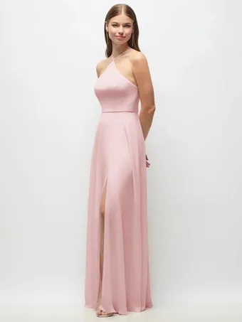 Thread TH153 High Halter Lux Chiffon Slit Circle Gown #1 frontface vertical thumbnail