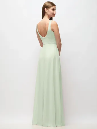 Thread TH154 Lux Chiffon Scoop Neck Flowy Bridesmaid Gown #2 default backface vertical thumbnail