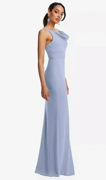 Thread TH114 Elegant Crepe Cowl Trumpet Maxi Gown #1 frontface vertical thumbnail