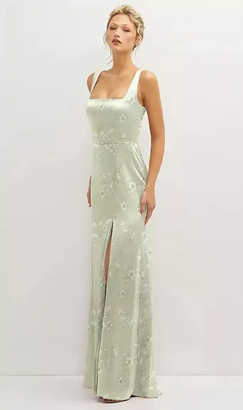 Thread TH126FP Glamorous Floral Charmeuse Square Neck Maxi #1 frontface vertical thumbnail