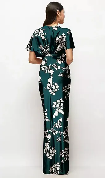 Thread TH131FP Floral Satin Bias V-Neck Kimono Maxi #3 default backface vertical thumbnail
