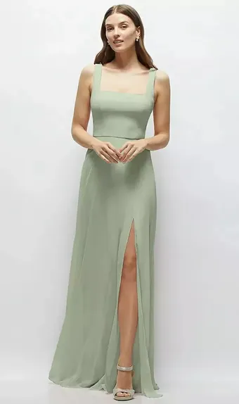 Thread TH134 Elegant Square Neck Chiffon Slit Maxi #0 default frontface vertical thumbnail