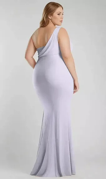 Cynthia & Sahar CS104 One-Shoulder Asymmetrical Cowl Back Stretch Satin Mermaid Dress #5 default backface vertical thumbnail