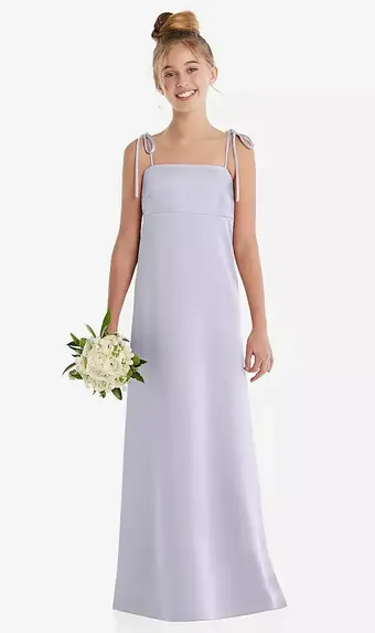 Dessy Collection JR555  Tie Shoulder Empire Waist Junior Bridesmaid Dress #0 default frontface vertical thumbnail