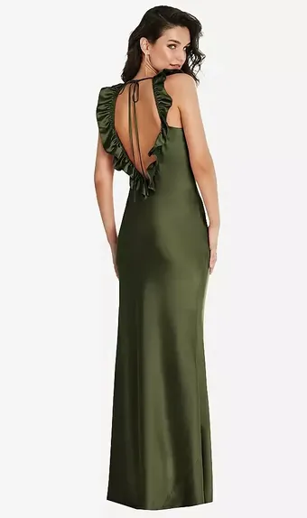 Social Bridesmaids by Dessy 8219 Ruffle Trimmed Open-Back Maxi Slip Dress #3 default backface vertical thumbnail