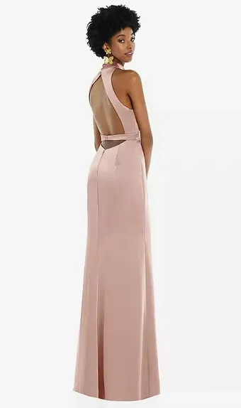 Lovely LB037 High Neck Backless Maxi Dress with Slim Belt #2 default backface vertical thumbnail